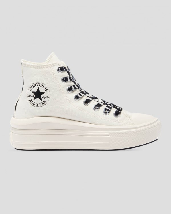 Converse Chuck Taylor Move Zebra Print High Top Beige Sko Danmark - Converse Platform Sneakers Dame